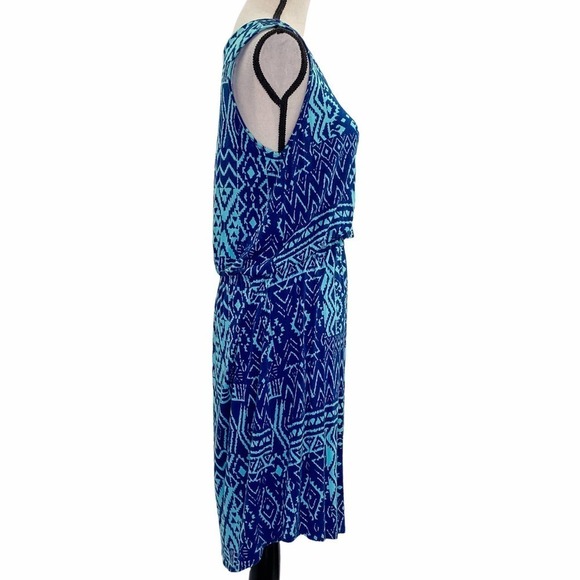 ELLEN Parker Blue Aztec Sleeveless Mini Dress - Picture 4 of 11